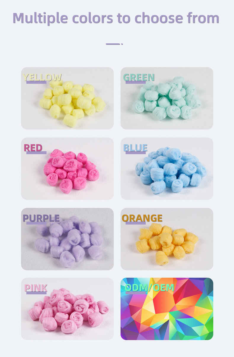 Household colored absorbent cotton balls